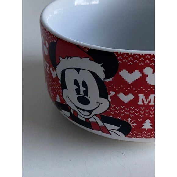 Disney Mickey And Minnie Mouse Christmas Ceramic Soup Bowl With Handle Holidays - Picture 5 of 12